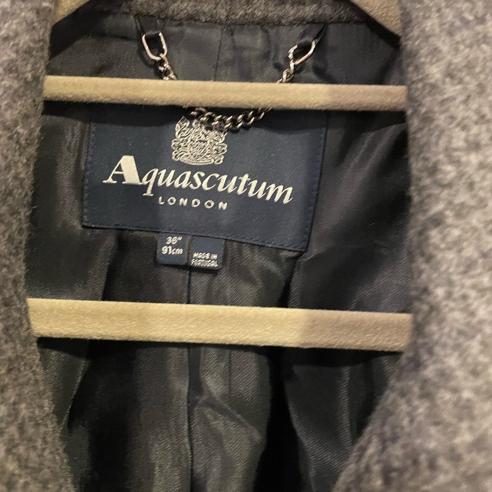 Acquascutum - Grey check men’s overcoat 36R. Wool and cashmere blend - NWOT